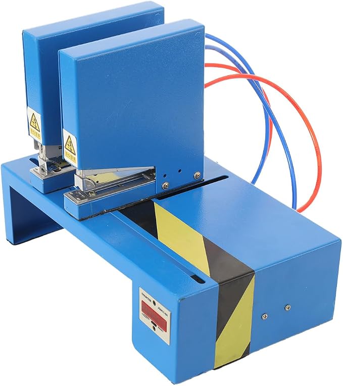 Heavy Duty Smart Dual Head Binder for Office, Electric Smart Stapler Multi-Function Induction Two Head Automatic Pneumatic Binding Machine with Adjustable Spacing 2.5-30cm for Packaging, Print