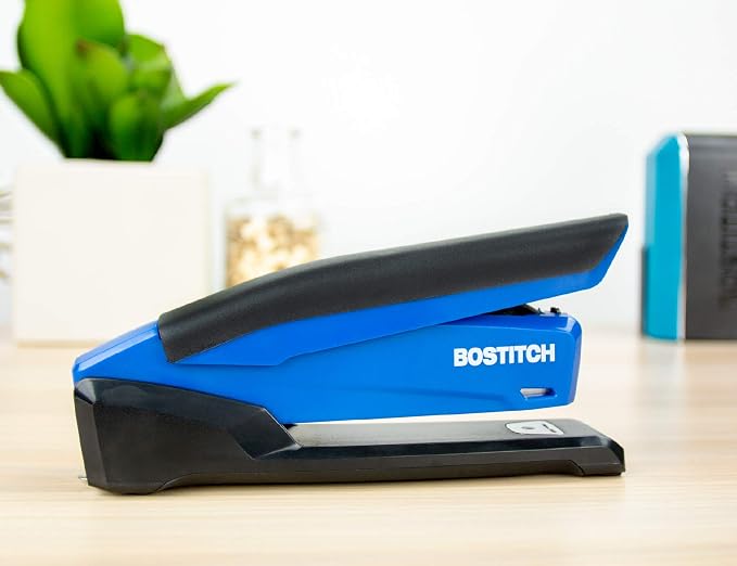 Bostitch Office InPower Spring-Powered Desktop Stapler, 20 Sheet Capcity, Built in Remover, Blue (1122) (Pack of 10)