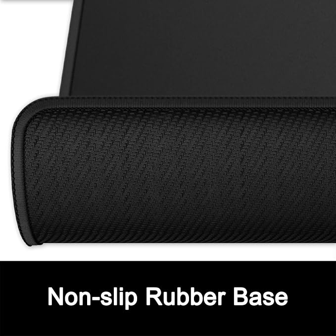 ITNRSIIET 1 Pack Mouse Pad with Stitched Edge Premium Textured Square Mouse Mat Washable Non-Slip Rubber Base Smooth Precise Operation Desktop Protection Mat, 10.2×8.3×0.12 inches, Black