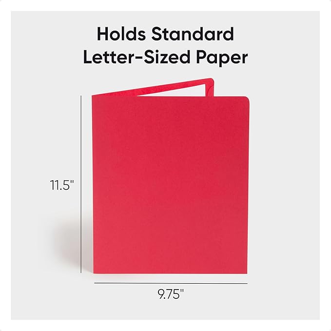 Smead Two-Pocket Heavyweight Folder, Letter Size, Red, 25 per Box (87859)