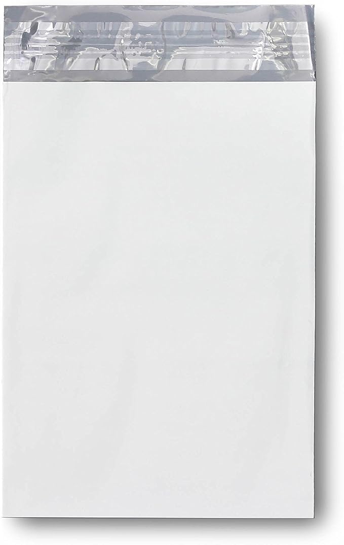 Poly Mailers Envelope Shipping Bags, 6" x 9", White, 100 Count (Pack of 1) | Small shipping bags for clothing accessories and mailing envelopes for packing fabric items and apparel.