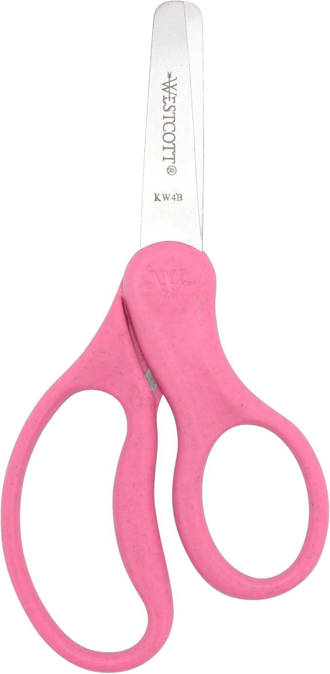 Westcott Kids Scissors 12-Pack, 5" Blunt Tip Safety Scissors for Ages 4+, Left & Right Handed, Recycled Eco-Friendly for School and Craft Projects