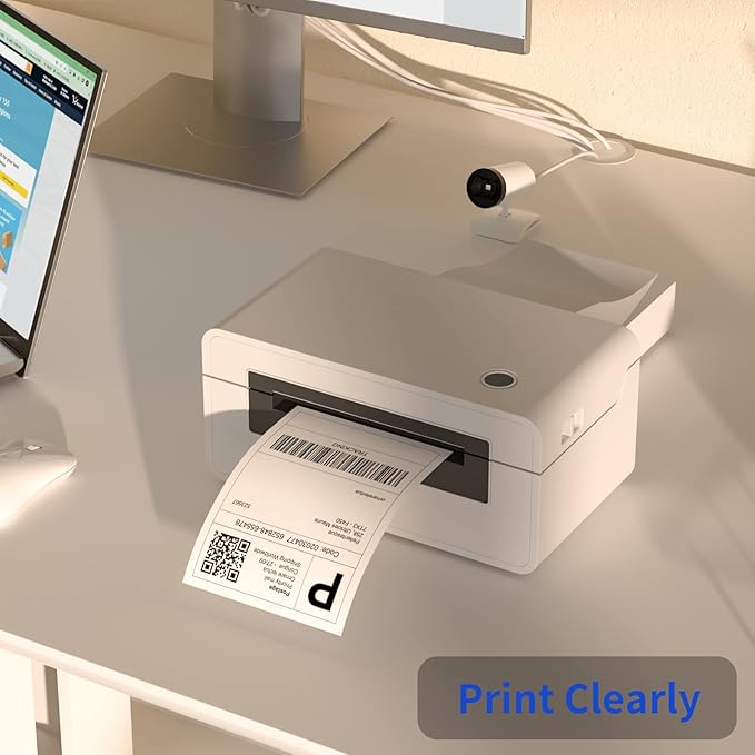 4" x 6" Fanfold Direct Thermal Labels, 4000 Total 4 Stacks, White Perforated Shipping Labels Compatible with Zebra, Elton Printers