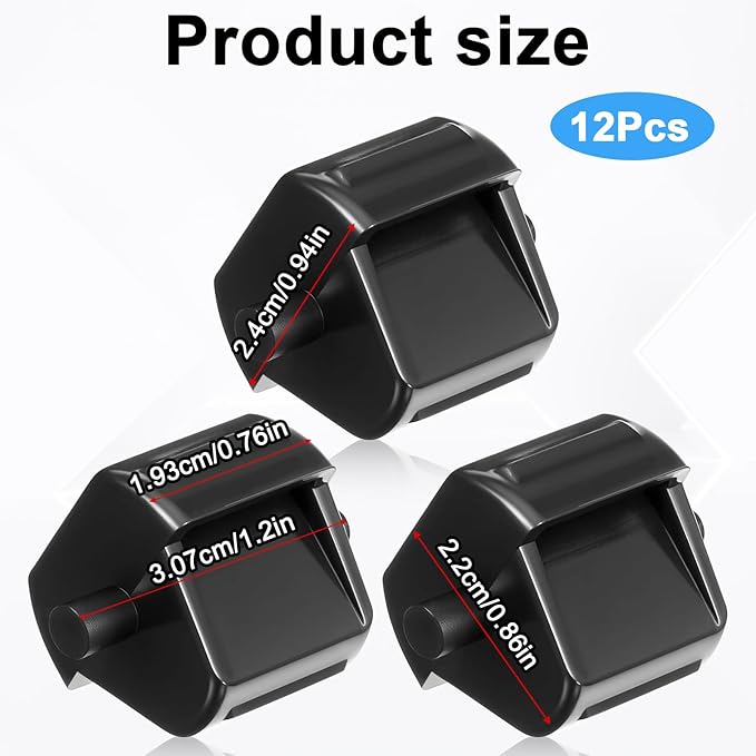 Tape Dispenser Replacement Core 12 Pcs Small Plastic Allocator Roll for 1Inch Transparent Tape School Office Home Supplies (Black)