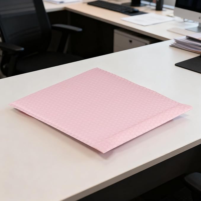 HOZEON 10 x 12 Inch Bubble Mailers 50 Pack - Waterproof Self Seal Padded Envelopes, Light Pink Shipping Bags for Books Clothes, Small Business Packaging
