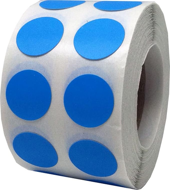 Light Blue Color Coding Labels for Organizing Inventory 0.50 Inch Round Circle Dots 1,000 Total Adhesive Stickers On A Roll