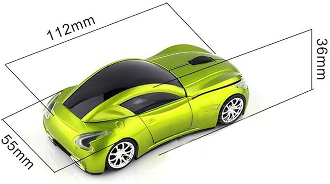 MGbeauty USB Wireless Mouse Sports Car Mouse Ergonomic Computer Cordless Optical Mice with LED Flash Light