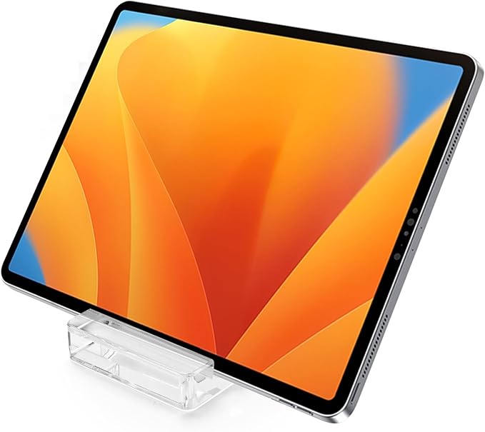 Square Portable Acrylic Cell Phone, CuteTransparent Desk Tablet Stand Universal Creative Travel-Friendly Accessory Compatible Smartphones and Mini Tablet