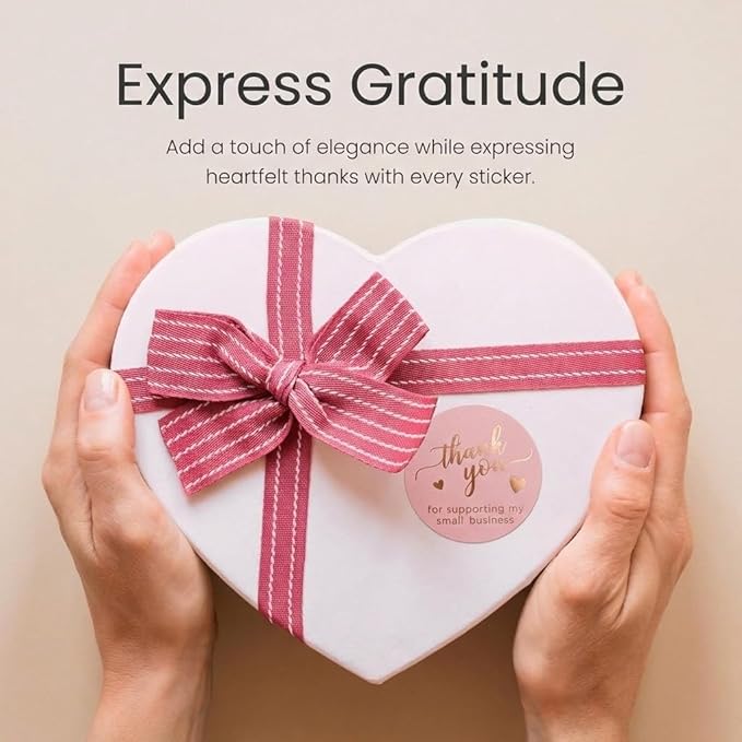 500 Pcs 1.5 Inch Pink and Rose Gold Thank You Stickers for Small Business, Small Business Packaging, Self-Adhesive & Waterproof Stickers with Beautiful Designs, Strong and Durable Envelope Seals