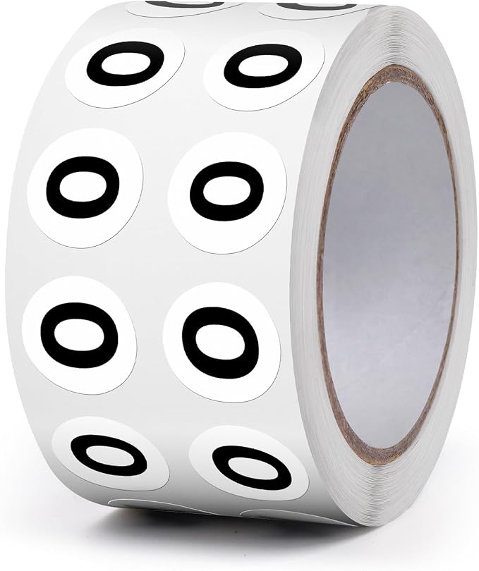 Letter O Stickers 0.5 Inch Vinyl Round Alphabet Label 1000 PCS | Self-Adhesive, Removable, Waterproof, Circle Capital Dots Tags, for Home Office Inventory Classroom