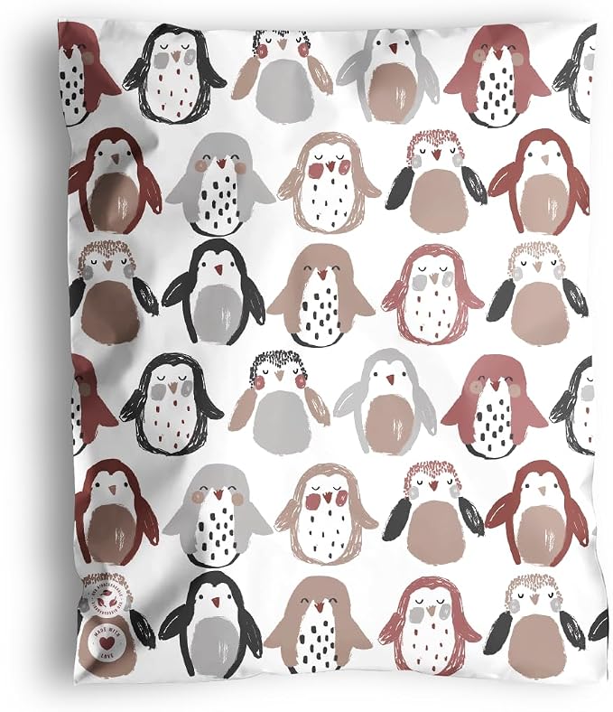 Poly Mailers 14.5 x 19 Inch - 25 pack Biodegradable Shipping Bags for Clothes and Large Items - Impack Self-Seal Waterproof Thick Mailing Envelope for Accessories & Clothing - Penguins