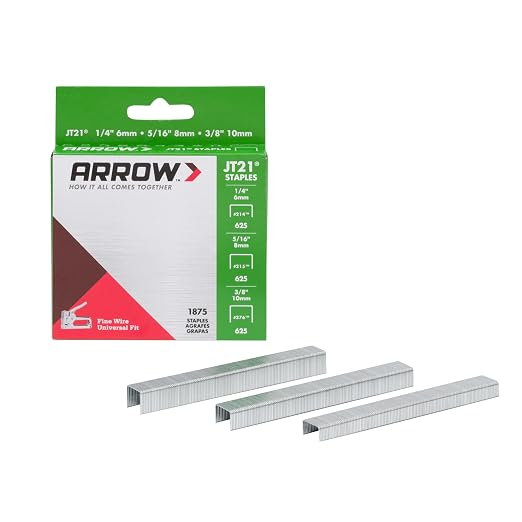 Arrow 21MP1 JT21 Thin Wire Staples Multipack for Staple Guns and Staplers, Use for Upholstery, Crafts,General Repairs, Includes 1/4-Inch, 5/16-Inch, and 3/8-Inch Sizes, 1875 Count,(Packaging May Vary) | Staples for Staple Guns and Staplers, Includes 1/...