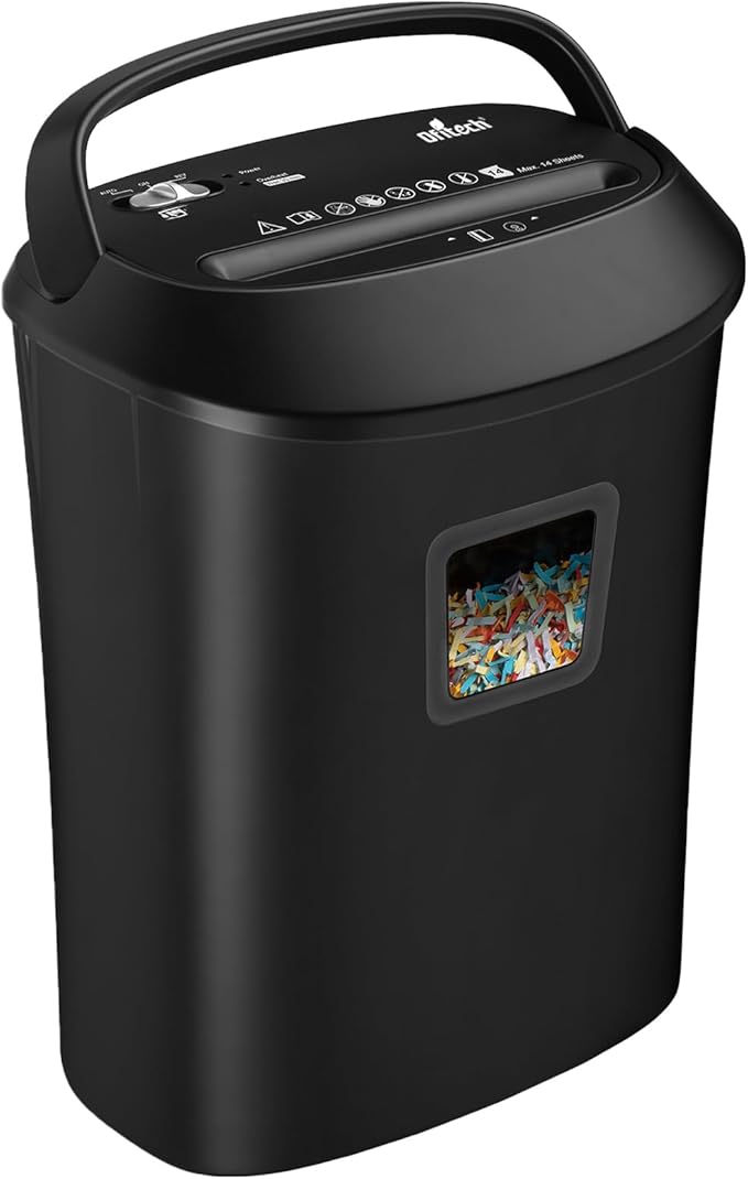 Paper Shredder Cross-Cut Shredder with US Patented Cutter Shredding Machine for Home Office,Fast with Jam Proof System,6.6-Gallon Basket (ETL)