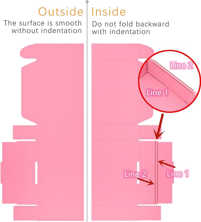 10x8x3 Shipping Boxes Pink Mailer Corrugated Cardboard Box Set of 25 | for Packaging, Literature, Packing, Mailing, Storage, Small Business, Moving, Gift, Supplies, Quick Fold, Tab Locking