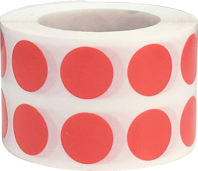 Coral Color Coding Labels for Organizing Inventory 0.50 Inch Round Circle Dots 1,000 Total Adhesive Stickers On A Roll