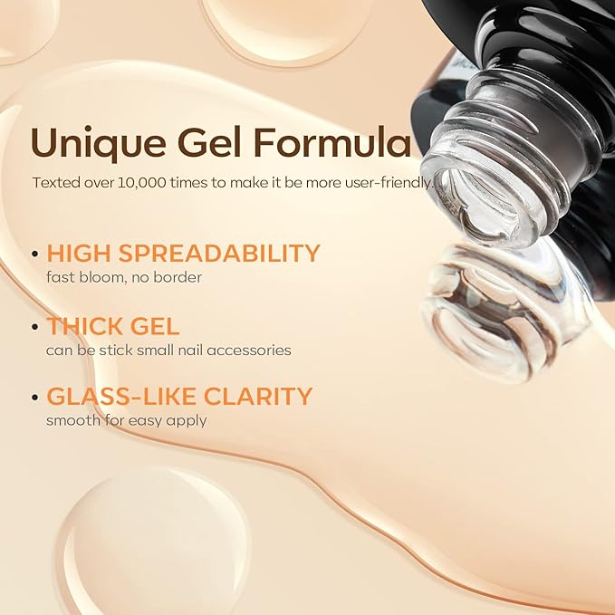 modelones Blooming Gel Nail Polish, 15 ml Clear Nail Art Accessories Stuff for Spreading Effects, Floral Print, Marble, Watercolor Design
