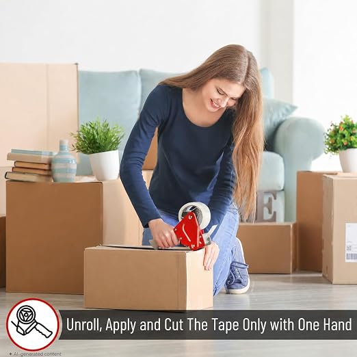 Mr. Pen- Heavy Duty Packing Tape Dispenser Gun, 2 Inch | 2 Pack with 2 Clear Tape Rolls, Handheld Tape Gun for Moving, Shipping, Sealing Boxes & Packaging