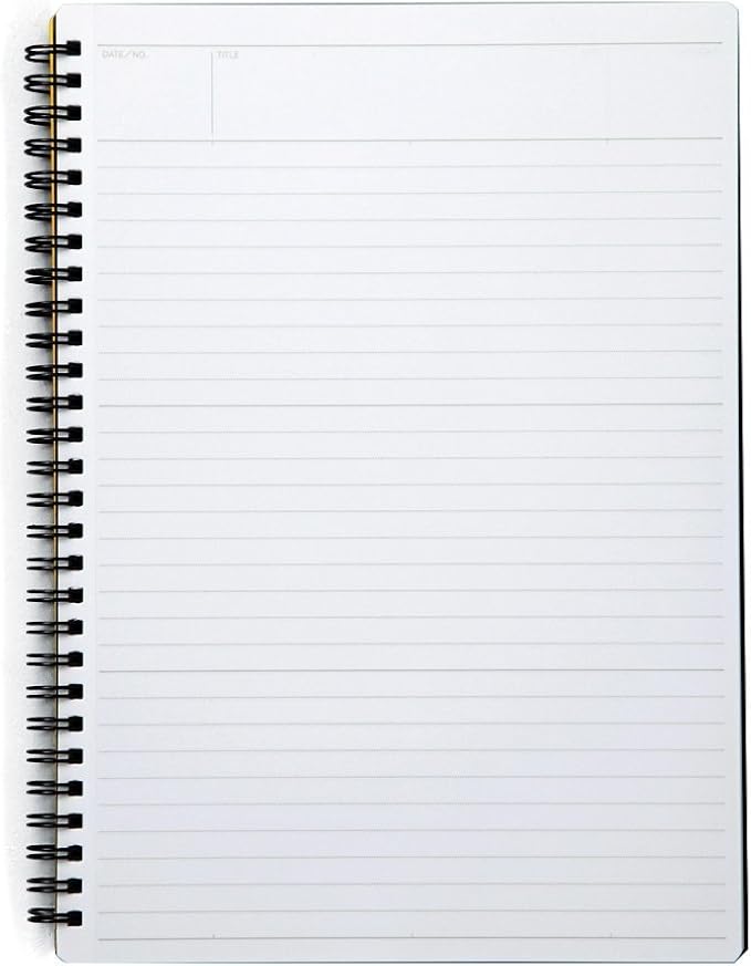 Maruman Mnemosyne Spiral Notebook, B5, 7.17"x10.12", 7mm College Ruled | Professional Black Cover, 160 Lined Pages, Twin-Wire Bound To Lay Flat, Perforated Paper, For School & Office, Made in Japan