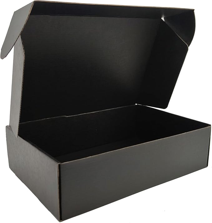 Black Shipping Boxes for Small Business Pack of 20-12x8x3 inches Cardboard Corrugated Mailer Boxes for Shipping Packaging Craft Gifts Giving Products