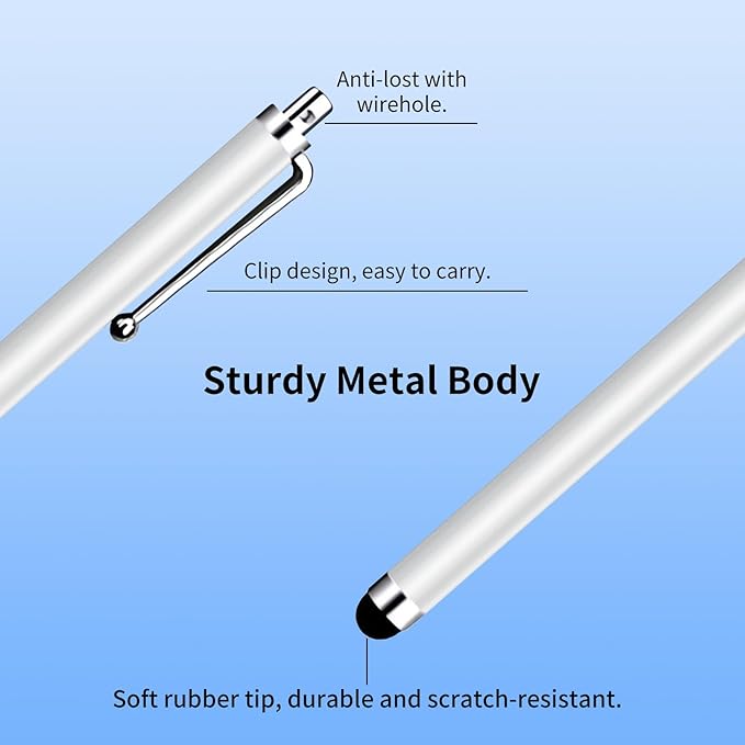 20 Pack Stylus Pen,Stylus Pen for Touchscreen High Precision and Sensitivity for Everyday Writing/Drawing,Universal Stylus Compatible with Touch Screens,White