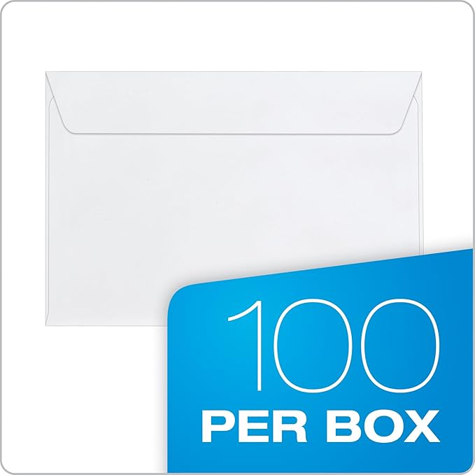 Columbian 6 x 9 Booklet Envelopes,Windowless,White,Gummed Closure,Mailing Envelopes,100/Box (COLO915),(Pack of 10)