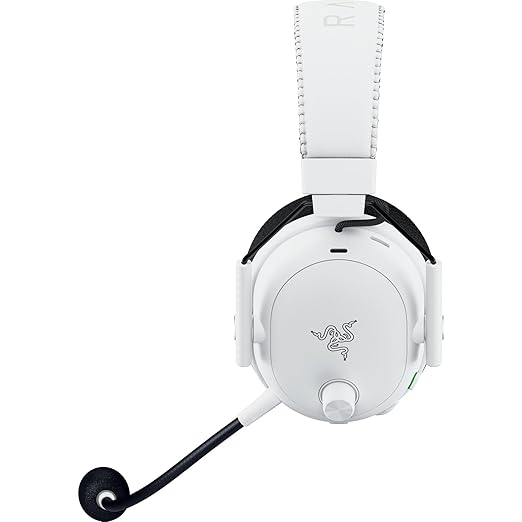 Razer BlackShark V3 Pro Wireless ANC Gaming Headset for PC: Full Band Mic - 50mm Drivers - 2.4 GHz, Bluetooth, USB, 3.5mm - Works with Mac, PS5, Nintendo Switch, Smartphone - 70 Hr Battery - White