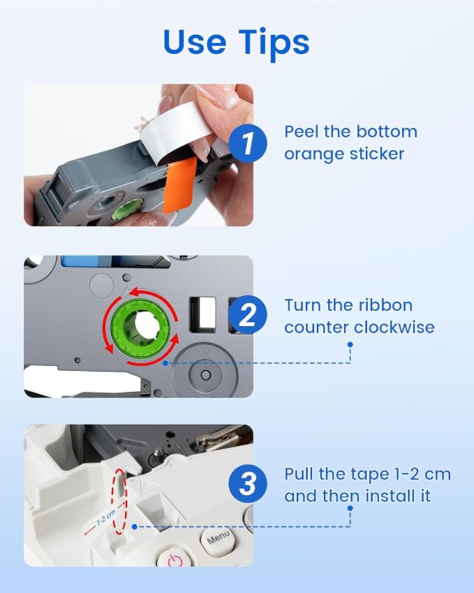 TZe-131 TZe131 Tz Tape 12mm 0.47 Laminated Clear Label Maker Refill | Replacement for Brother P-touch Label Tape 12 mm Clear Compatible with Brother PT-D210 D200 D220 H100 H110, 4-Pack