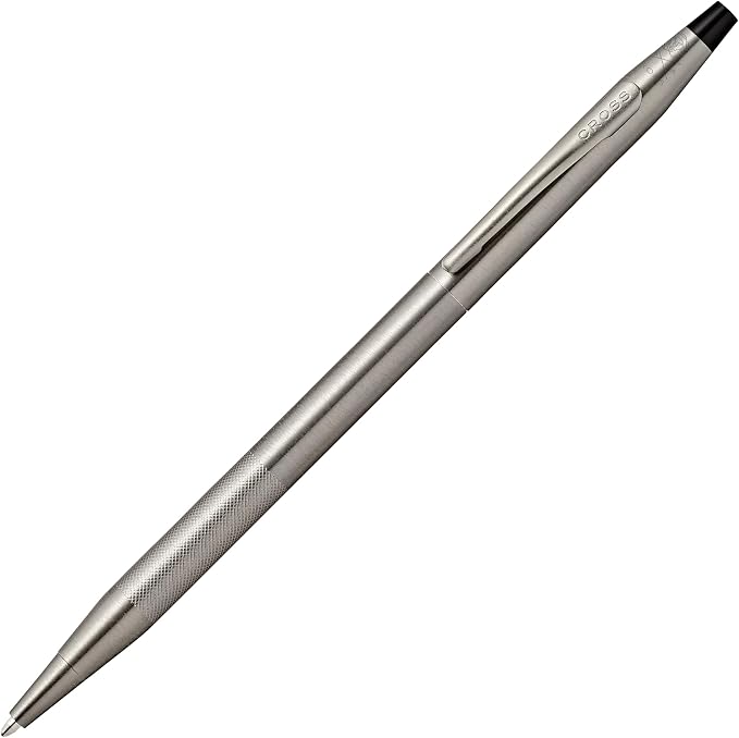 Cross Classic Century Titanium Gray Micro-knurl Ballpoint Pen, Black Ink | Refillable Ballpoint Pen for Effortless Writing, Durable Construction, Premier Distinctive Look, Gift-Ready, Medium Point