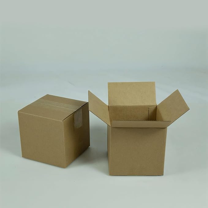 5x5x5 Inches Shipping Boxes Set of 40, Brown Corrugated Cardboard Box Literature Mailer for Packing Small Business