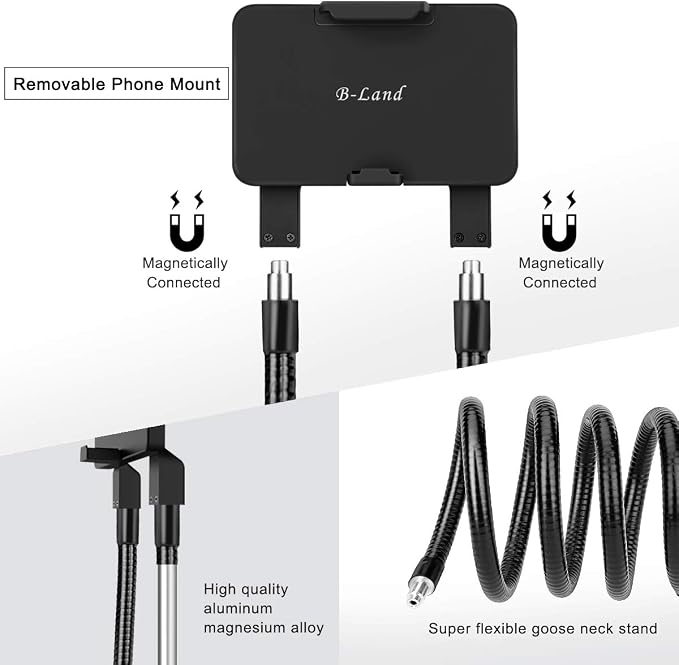Cell Phone Holder, Universal Mobile Phone Stand, Lazy Bracket, DIY Flexible Mount Stand with Multiple Function (Black)