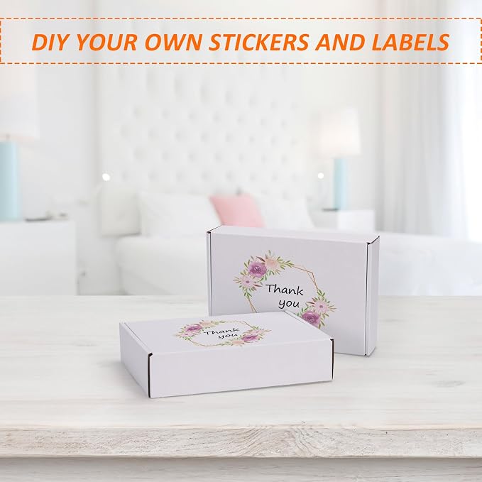 HORLIMER 40 Pack 9x6x2 Shipping Boxes, White Corrugated Cardboard Box for Mailing, Packaging, Small Business