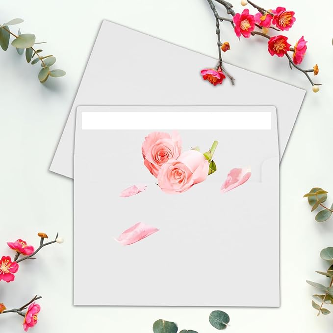 100Packs A7 White Envelopes 5x 7 Inch Card Envelopes,Self Seal for Weddings, Greeting Cards，Mailing， Invitations, Photos, Postcards