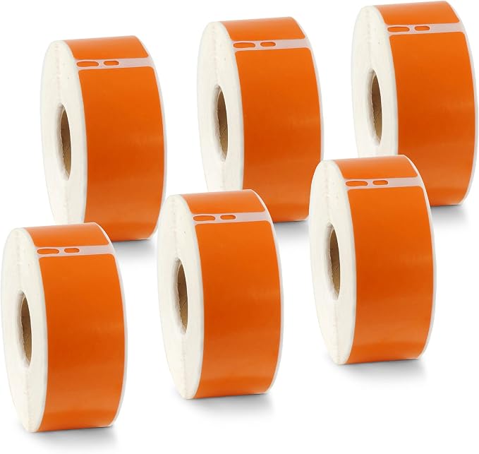 BETCKEY - Compatible DYMO 30252 (1-1/8" x 3-1/2") Address & Barcode Labels - Compatible with DYMO Labelwriter 450, 4XL & Zebra Printers[6 Rolls/2100 Labels, Orage]