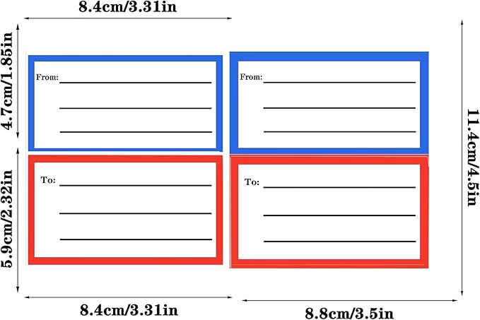 to from Return Address Mailing Labels 120 Pcs Blank Mail Shipping Label Postage Guaranteed Stickers 3.5 x 4.5 Inch Self Adhesive Handwriting to/from Address Tags Sticker for Package School,Home,Office