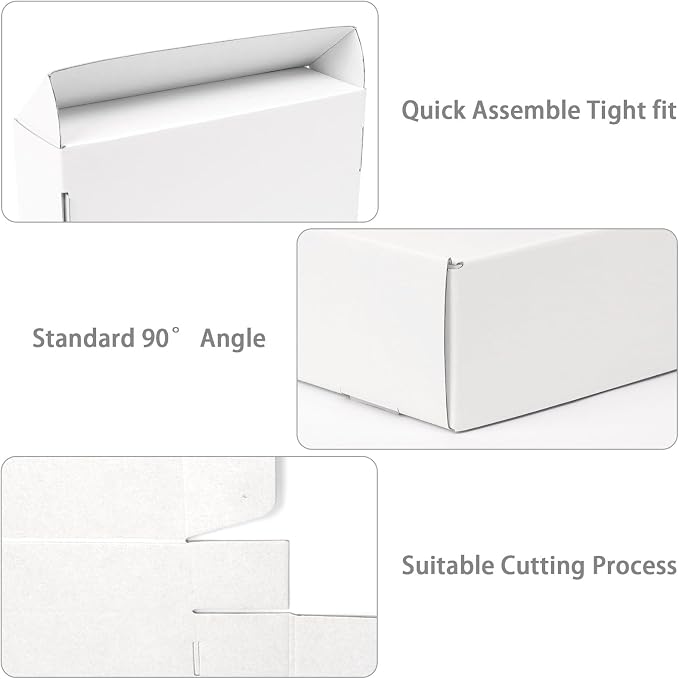 White Shipping Boxes 8x8x3 Inches, 30 Pack Corrugated Cardboard Mailer Boxes for Packaging Small Business Mailing Gift