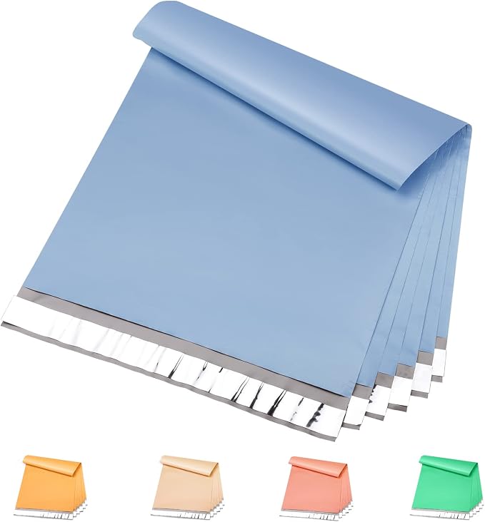 Metronic Poly Mailers 14.5x19 200pcs, Large Shipping Bags for Clothing, Durable Shipping Envelopes, Mailing Bags for Small Business, Waterproof and Tear-Proof Poly Bags Blue | Strong Adhensive Mailers Poly Bags Shipping Envelopes Tear-resistant Waterpr...