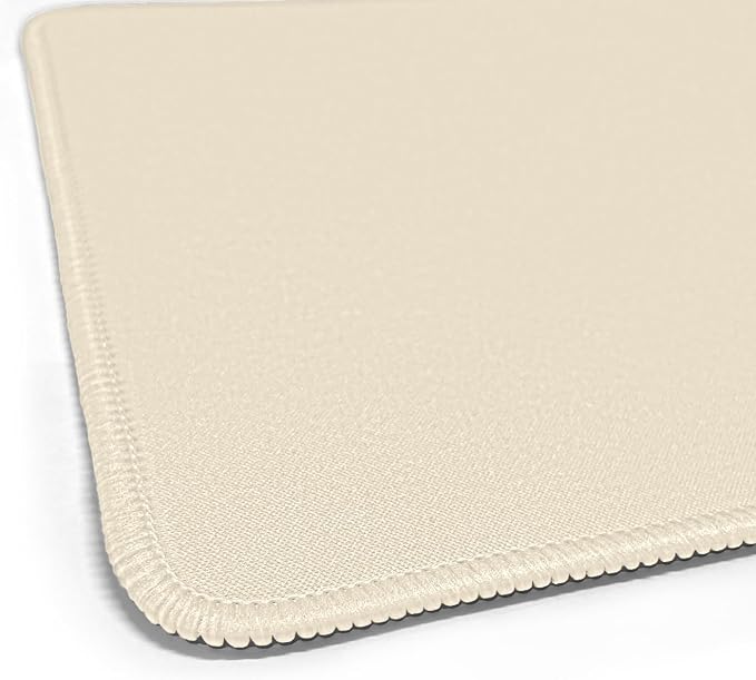 FROGIGO Mouse Pad with Stitched Edges - Solid Color Mousepad for Women, 9.25 x 7.75 inch Washable Square Desk Pad, Non-Slip Rubber Base, Office Home Laptop Accessories - Warm Sand