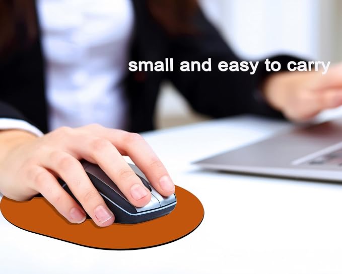 Small Mouse pad, Portable, Waterproof Non-Slip Rubber Bottom, Suitable for Wireless Mouse, Laptop Keyboard Tray for Both Men and Women, Office Travel Orange 5.5x7.5in