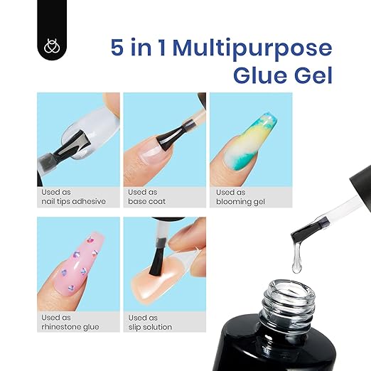 Beetles Gel Nail Kit Clear, Almond Medium, 500pcs 10 Sizes, with 9 in 1 Glue Mini Nail Lamp, Fall Nails, Full Cover Easy Nail Extension Set for Home DIY Salon Gift for Girls