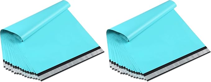 UCGOU Poly Mailers 12x15.5 Inch Teal 200 Pack Medium Shipping Bags #5 Strong Thick Mailing Envelopes Self Sealing Adhesive Waterproof and Tear Proof Boutique Packaging Postal for Clothing