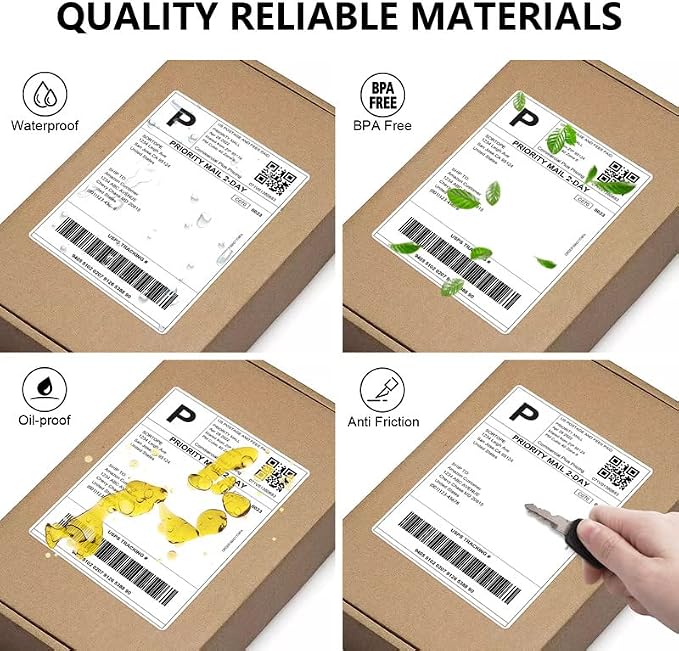 4"x6" Direct Thermal Shipping Labels, 220 Labels/Roll - Thermal Shipping Label Printer Paper Postage Mailing Labels Compatible with Rollo, MUNBYN Label Printer (4 Rolls)
