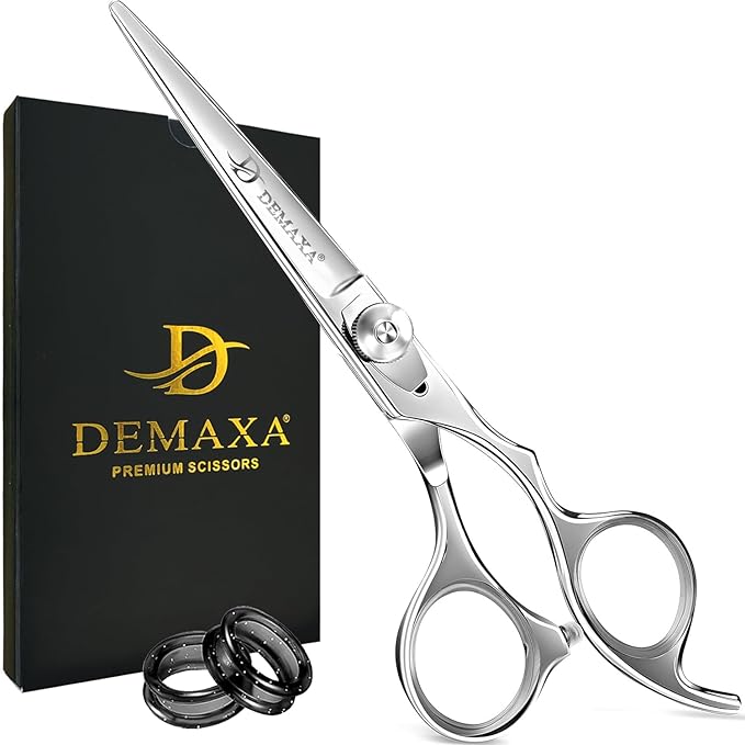 6.5" Premium Hair Scissors Professionally Sharp Barber Shears - High Carbon Steel Hair Cutting Scissors with Smooth Sharp Edge Blades - Hair Trimming Shears for women Salon & Personal Use