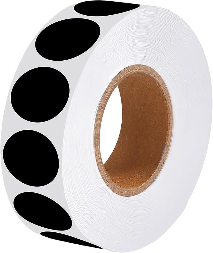 1000 Pcs Round Stickers 1 Inch Color Circle Dot Stickers Small Code Labels for Office Shop Yard Sale Home Classroom Marking (Black, 1 inch)