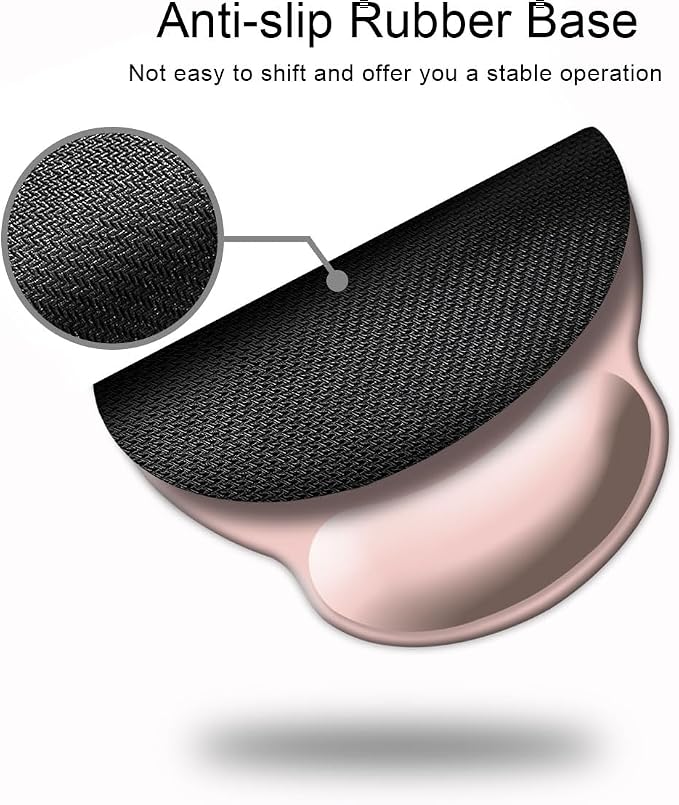 DOOKE ErgoComfort Wrist Rest Mouse Pad-Ergonomic Office Mousepad with Wrist Support-Non-Slip,Pink Desk Accessories Mat for Home&Game Decor Cute Pink