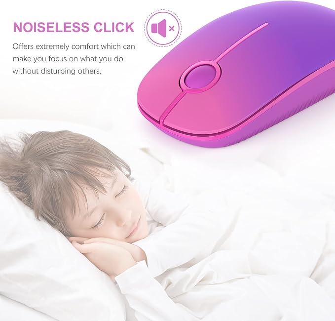 VssoPlor Wireless Mouse, 2.4G Slim Computer Laptop Mouse, Gradient Purple | Portable Mouse, Plug & Play USB Nano Receiver, Quiet Silent Optical Mice for Notebook, PC, Laptop, Computer, Windows, Mac
