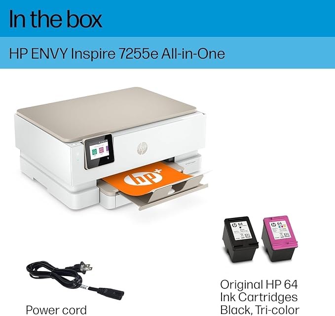 HP Envy Inspire 7255e Wireless Color Thermal Inkjet Printer, Print, scan, Copy, Easy Setup,Mobile Printing, Best-for-Home, Instant Ink (Renewed Premium)