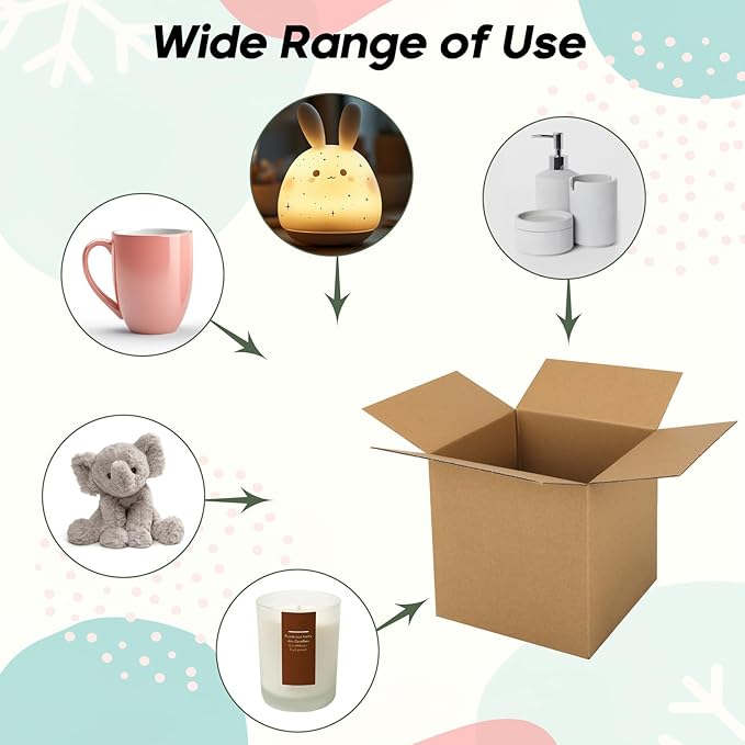 CRUGLA 7x7x7 Shipping Boxes for Small Business, 25 Packs Corrugated Cardboard Boxes for Shipping Packing Mailing