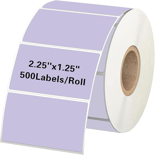 Starboling 2.25" x 1.25" Purple Direct Thermal Labels,Self-Adhesive Printer Label for Address,Logo,Shipping,Barcodes,QR Code