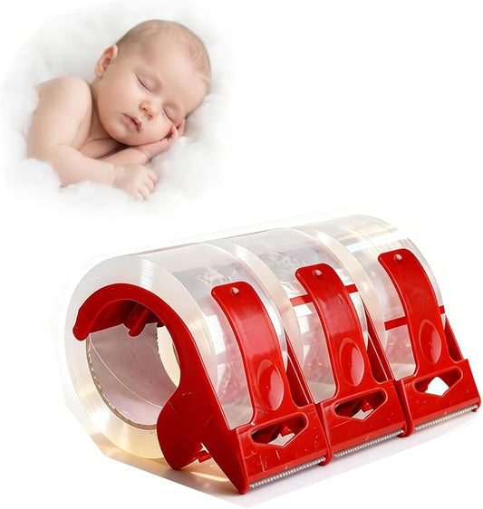 3 Pack Heavy Duty Clear Packing Tape with Dispenser, 1.88 Inch x 110 Yards, No Noise Quiet Packaging Tape for Moving Shipping Mailing Storage Carton Sealing Total 330 Yards