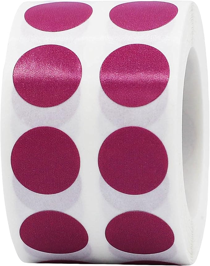 Dusty Rose 1/2" Inch Round Adhesive Labels 1,000 Color Coding Dot Stickers for Efficient Inventory Management, Crafting Projects, and Organizational Tasks in Offices, Schools, and Homes